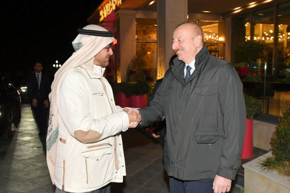 İlham Əliyevin adından BƏƏ liderinin şərəfinə rəsmi ziyafət verildi - FOTOLAR