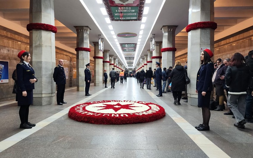 20 Yanvar tarixi Bakı metropolitenində qeyd edilir - FOTOLAR