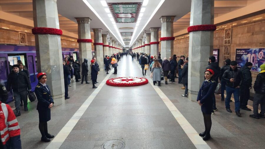 20 Yanvar tarixi Bakı metropolitenində qeyd edilir - FOTOLAR