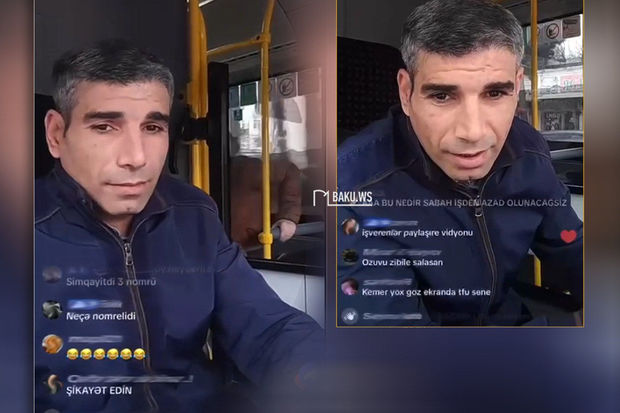 Sükan arxasında “TikTok”da canlı yayım açdı, işdən çıxarıldı - VİDEO 1 Sükan arxasında “TikTok”da canlı yayım açdı, işdən çıxarıldı - VİDEO