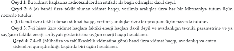 Yerüstü yayımla bağlı xidmət haqlarının məbləği təsdiqləndi 6 r 4