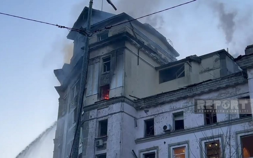 Kiyevə növbəti raket hücumunun nəticələri - FOTOLAR