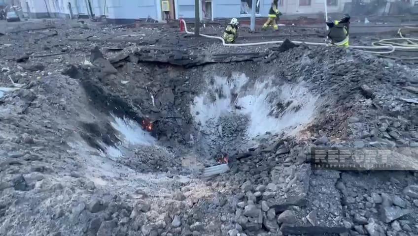 Kiyevə növbəti raket hücumunun nəticələri - FOTOLAR