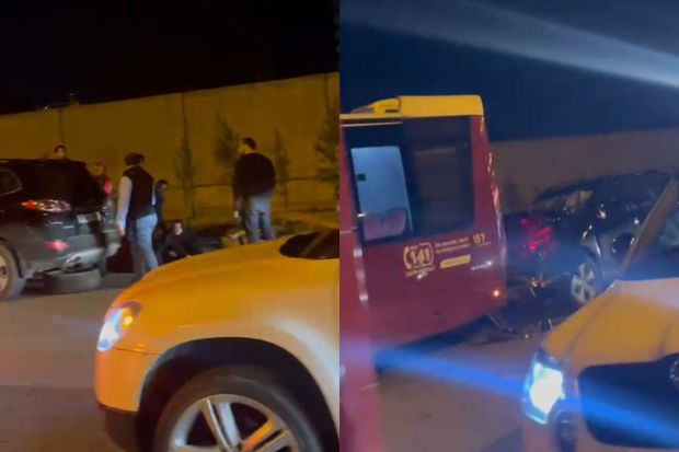Bakıda minik avtomobili avtobusla toqquşdu - VİDEO 1 FotoJet 8 4