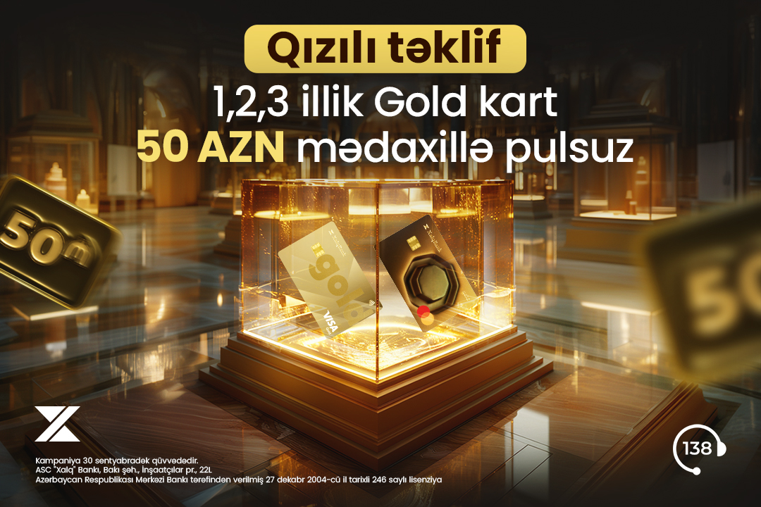 Xalq Bankda onlayn Gold kart sifarişlərinə endirim