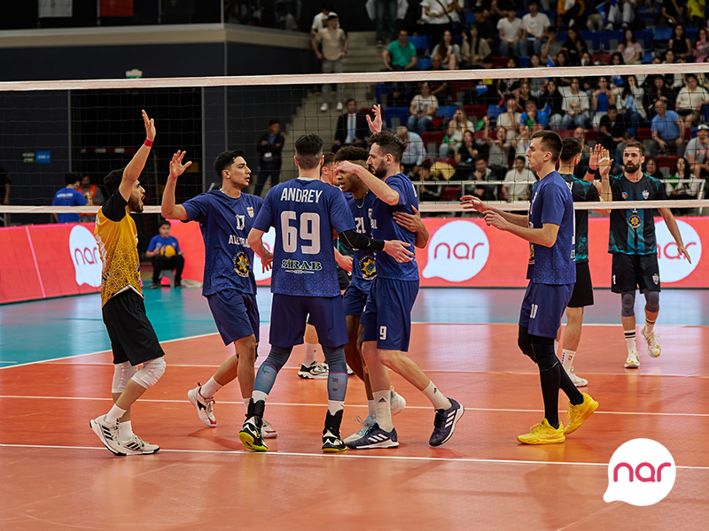 “Nar” voleybol üzrə ölkə çempionlarını təbrik edir - FOTOLAR