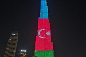 “Bürc-Xəlifə” qülləsində Azərbaycanın bayrağı əks olundu