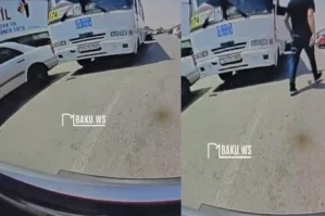 "Sədərək" ticarət mərkəzində yol vermək üstündə mübahisə - VİDEO