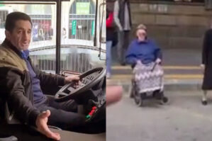 Sürücü ilə sərnişinlər arasında pandus mübahisəsi - VİDEO