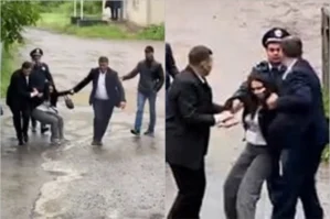 Paşinyanın mühafizəçisi jurnalistə hücum etdi - VİDEO