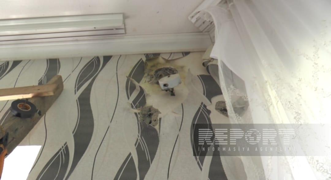 Balakəndə evi ildırım vurdu: divarlar deşildi, otaqlar dağıldı - FOTOLAR