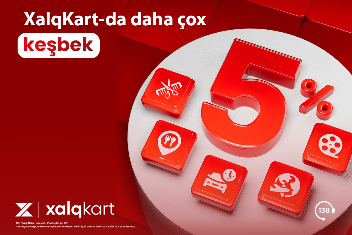 XalqKartda 5% keşbek!