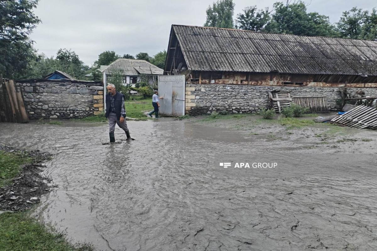 Qəbələdə aramsız yağan yağışlar bir sıra fəsadlara səbəb olub - FOTO