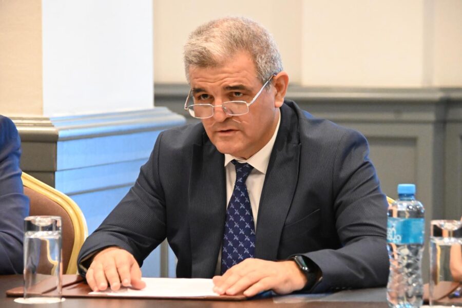 Fazil Mustafa Leonid Anfimovun başçılıq etdiyi nümayəndə heyəti ilə görüşdü - FOTOLAR