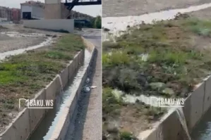 Müşfiqabadda içməli su küçəyə axıdılır - VİDEO