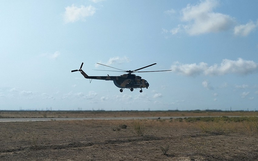 Helikopterlərimiz havaya qalxdı - VİDEO 1 helikopter 7