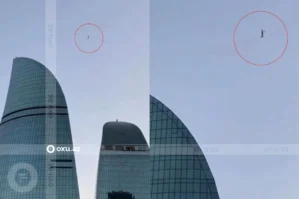 "Alov Qüllələri" arasındakı kəndirdə gəzən şəxs kimdir? - VİDEO