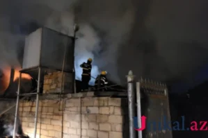 Kürdəmirdə fərdi yaşayış evində güclü yanğın - VİDEO