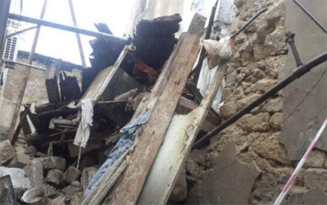 Bina çökdü: qadın dağıntılar altından çıxarıldı - VİDEO