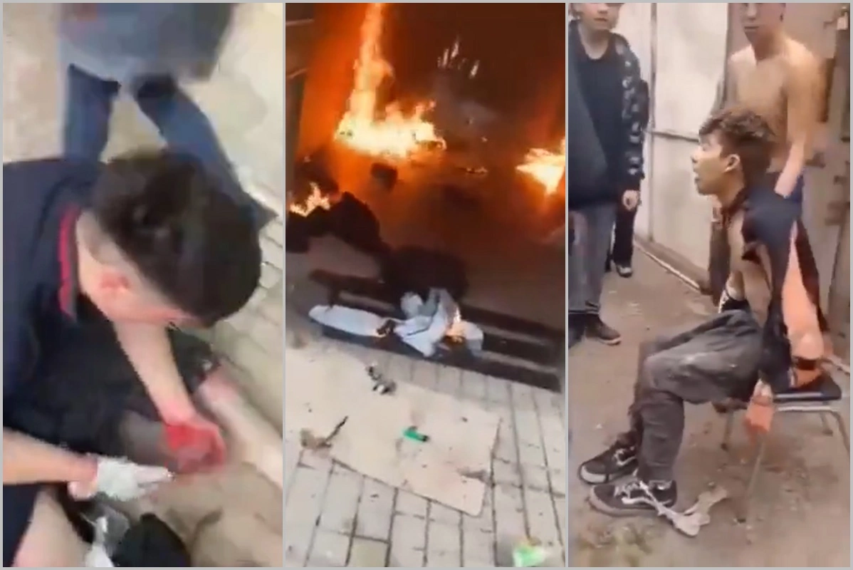 "Molotov kokteyli" əllərində partladı: 35 yaralı - VİDEO