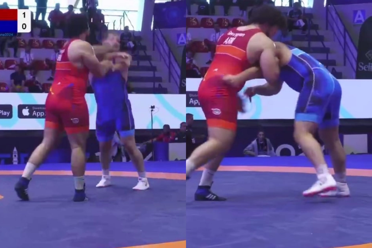 Erməni güləşçi türkiyəli rəqibini təxribata çəkdi - VİDEO