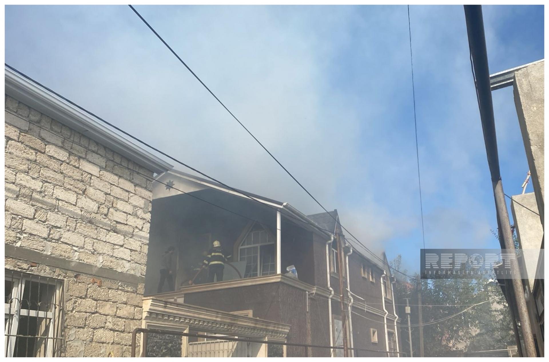 Binədəki yanğın söndürüldü - VİDEO