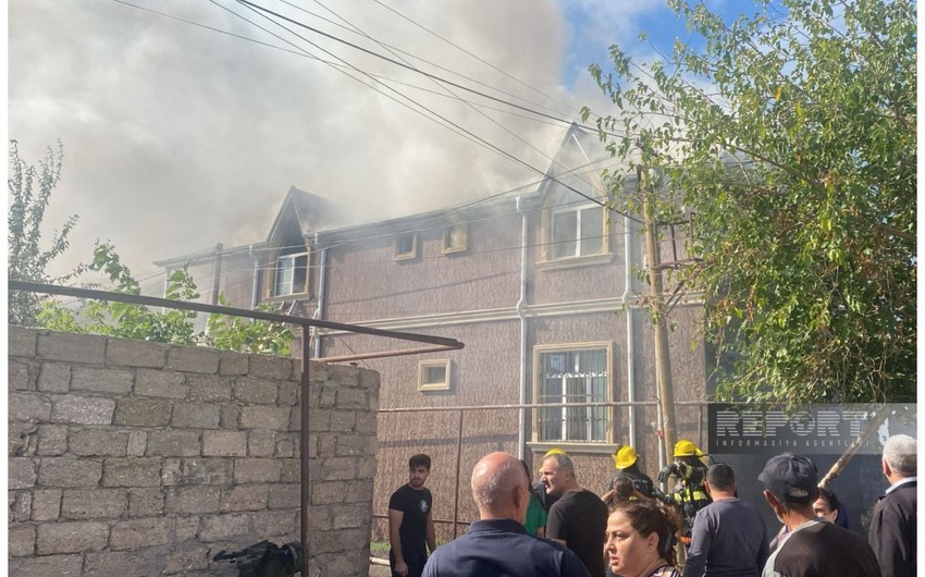 Binədəki yanğın söndürüldü - VİDEO