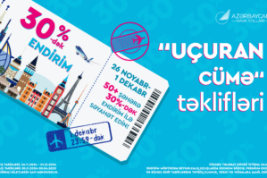 AZAL-dan “Uçuran Cümə” kampaniyası: aviabiletlərə 30%-dək endirim