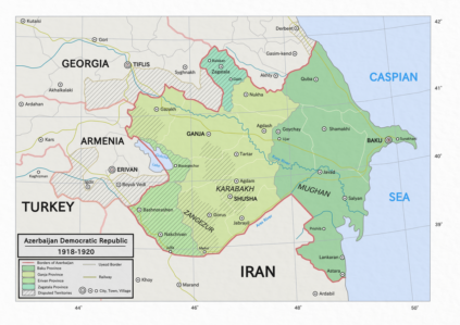 Map of the Azerbaijan Democratic Republic