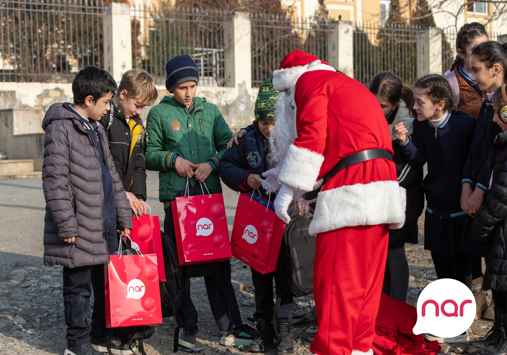 “Nar” Yeni il sevincini ucqar kəndlərdə yaşayan uşaqlarla paylaşdı - FOTOLAR