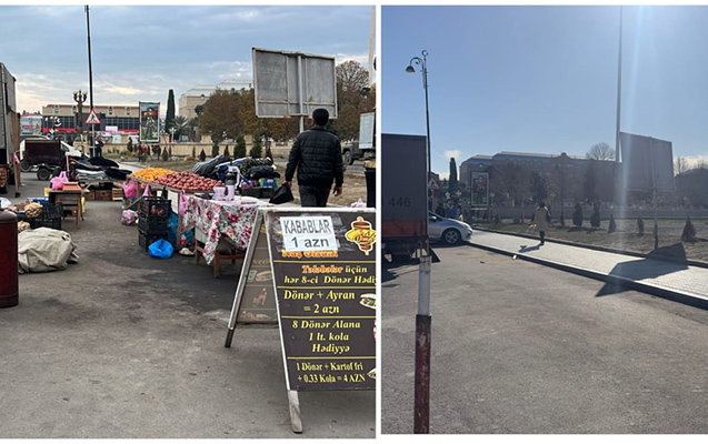 Gəncədə qanunsuz küçə ticarətinə qarşı reyd - FOTOLAR