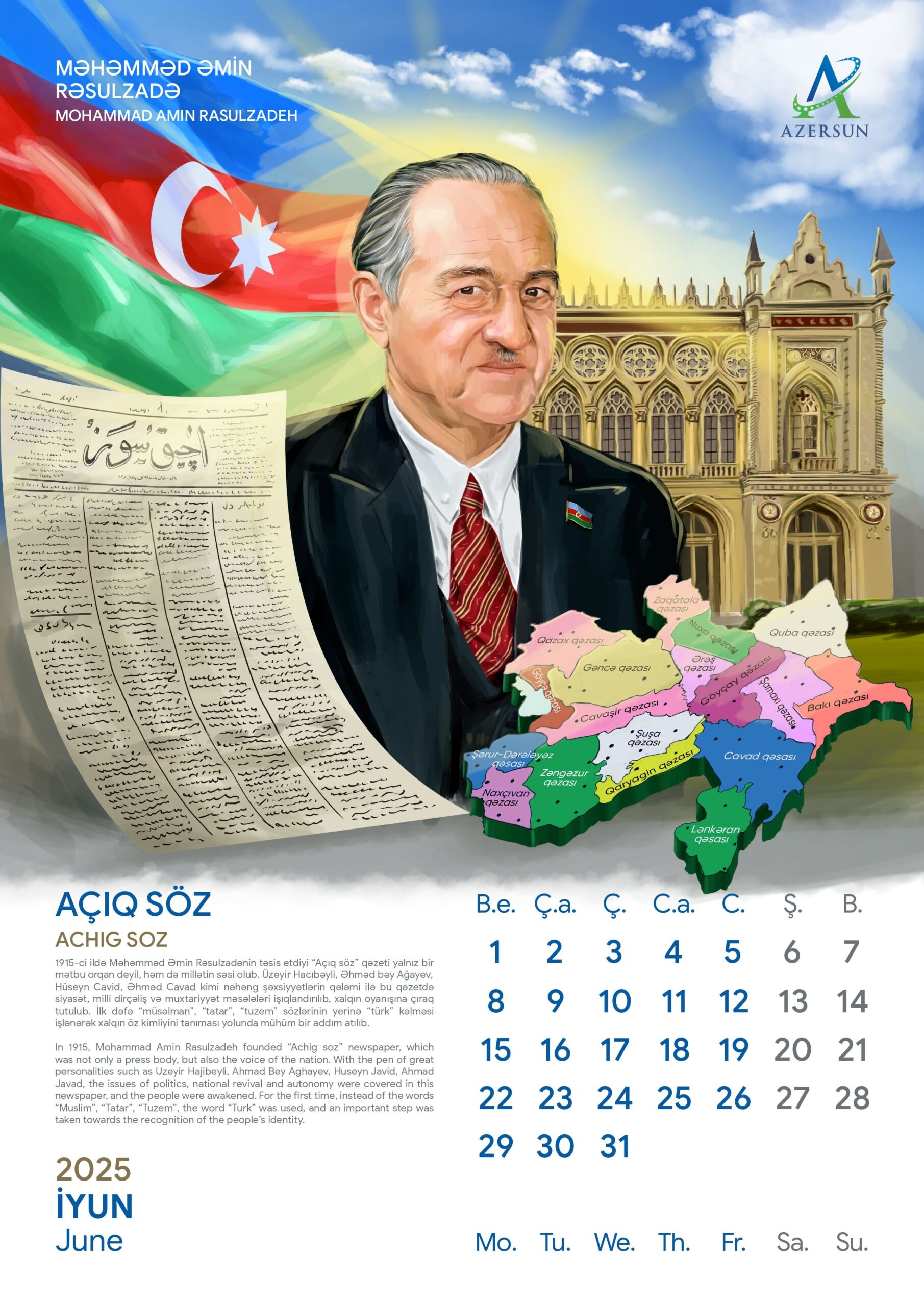 “Azərsun Holdinq” milli mətbuatın 150 illiyi münasibəti ilə təqvim dəsti nəşr etdirdi - FOTOLAR