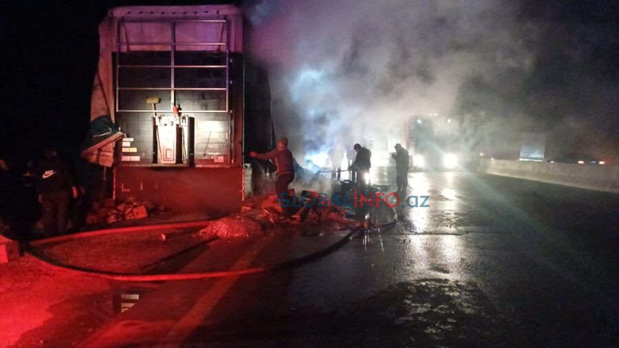 Bakı-Qazax yolunda dəhşətli yanğın: 14 ton qida məhsulu kül oldu - ANBAAN VİDEO