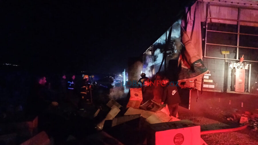 Bakı-Qazax yolunda dəhşətli yanğın: 14 ton qida məhsulu kül oldu - ANBAAN VİDEO