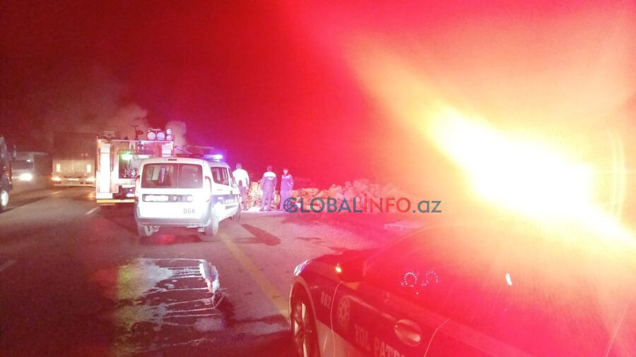 Bakı-Qazax yolunda dəhşətli yanğın: 14 ton qida məhsulu kül oldu - ANBAAN VİDEO