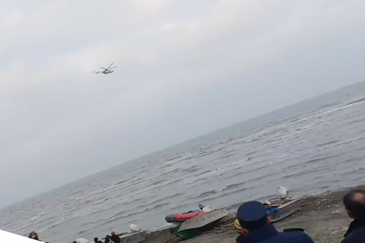 Balıqçıların axtarışına helikopter cəlb olundu - VİDEO