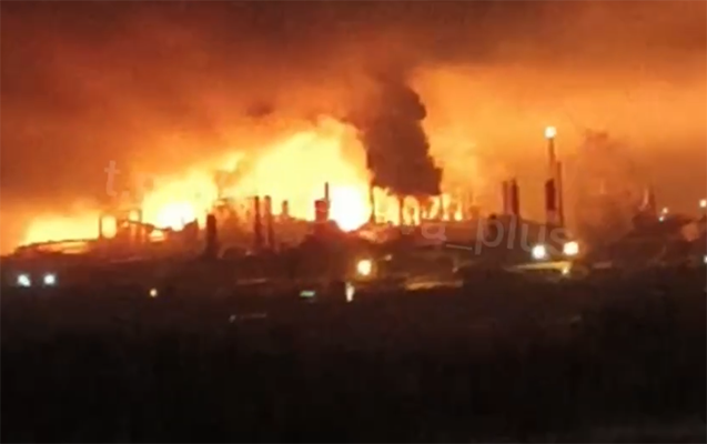 “Lukoil”in neft emalı zavoduna PUA hücumu - VİDEO