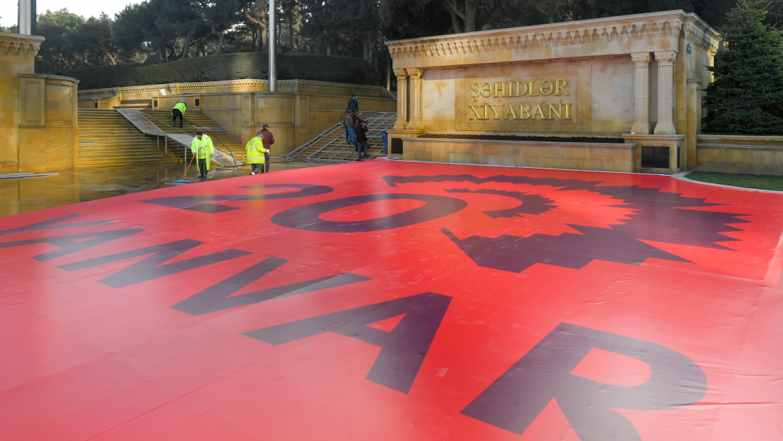 Bakıda 20 Yanvar hazırlıqları başladı - FOTOLAR