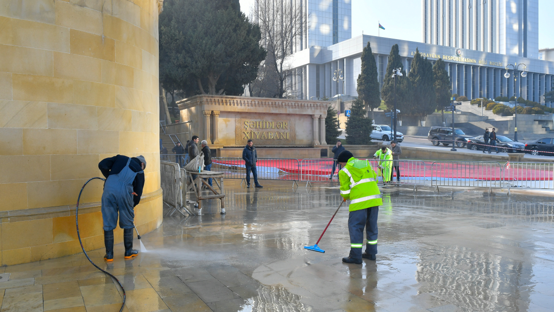 Bakıda 20 Yanvar hazırlıqları başladı - FOTOLAR
