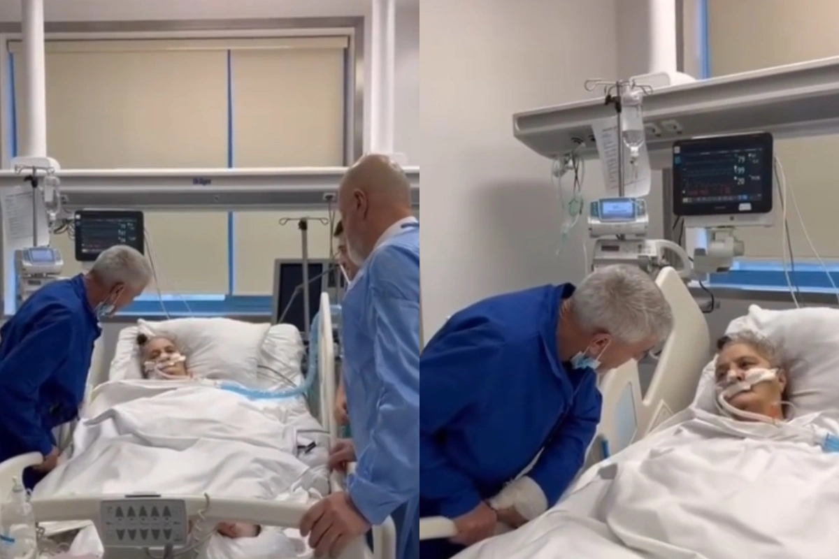 Təyyarə qəzasından sağ çıxan Nurulla xanımı ilə görüşdü - VİDEO