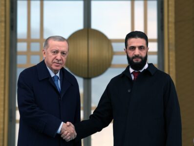 AA 20250204 36954113 36954109 CUMHURBASKANI ERDOGAN ILE SURIYE GECIS DONEMI CUMHURBASKANI SARA GORUSMESI