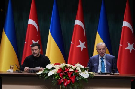 AA 20250218 37090609 37090606 CUMHURBASKANI ERDOGAN UKRAYNA DEVLET BASKANI ZELENSKY ILE ORTAK BASIN TOPLANTISI DUZENLEDI