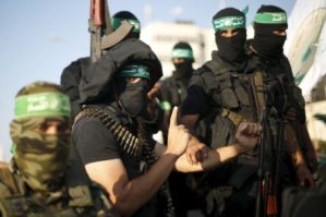 palestinian hamas militants take part in an anti israel military parade in gaza