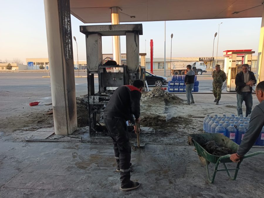 Goranboyda yanacaqdoldurma məntəqəsində yanğın - VİDEO