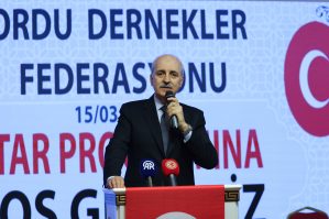 AA 20250315 37351436 37351433 TBMM BASKANI KURTULMUS ORDU DERNEKLER FEDERASYONU IFTAR PROGRAMINA KATILDI