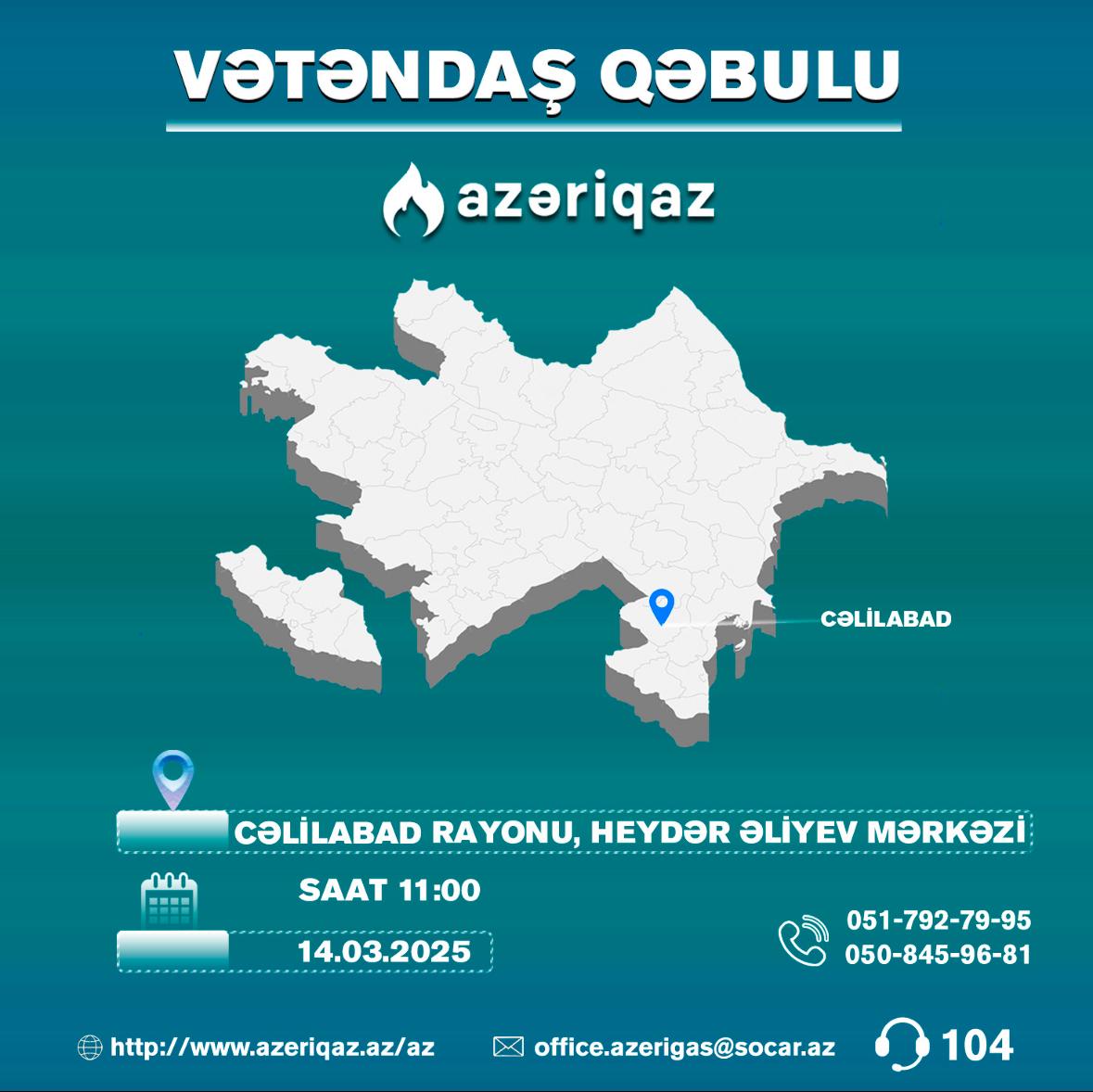 "Azəriqaz" rəhbərliyinin növbəti vətəndaş qəbulu keçiriləcək