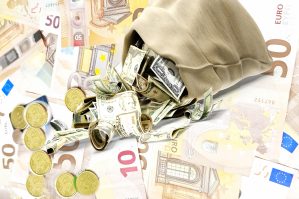 inflation poverty money euro coins bread copy space bread consumer basket economic crisis