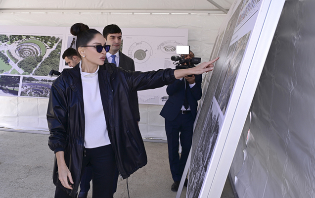 Mehriban Əliyeva Gəncə Memorial Kompleksinin layihəsi ilə tanış oldu - FOTOLAR