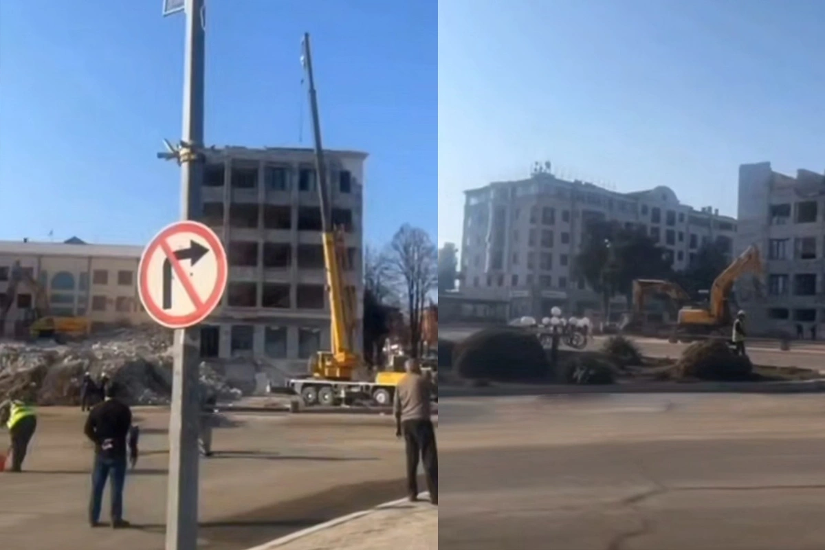 Xankəndidə "terror yuvası" sökülür: rəsmi açıqlama - VİDEO 1 xankendi bina
