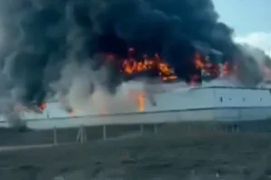 Ankarada güclü yanğın söndürüldü - VİDEO